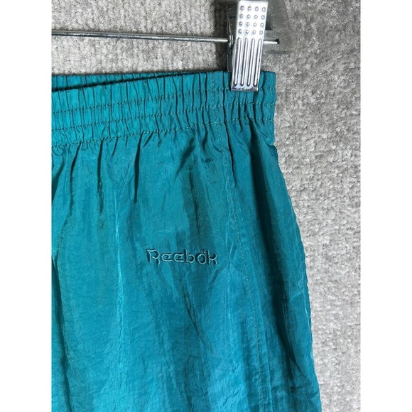 Vintage‎ Reebok Pull On Ankle Zip Jogger Track Pants Size Large Teal Pockets - Picture 7 of 16